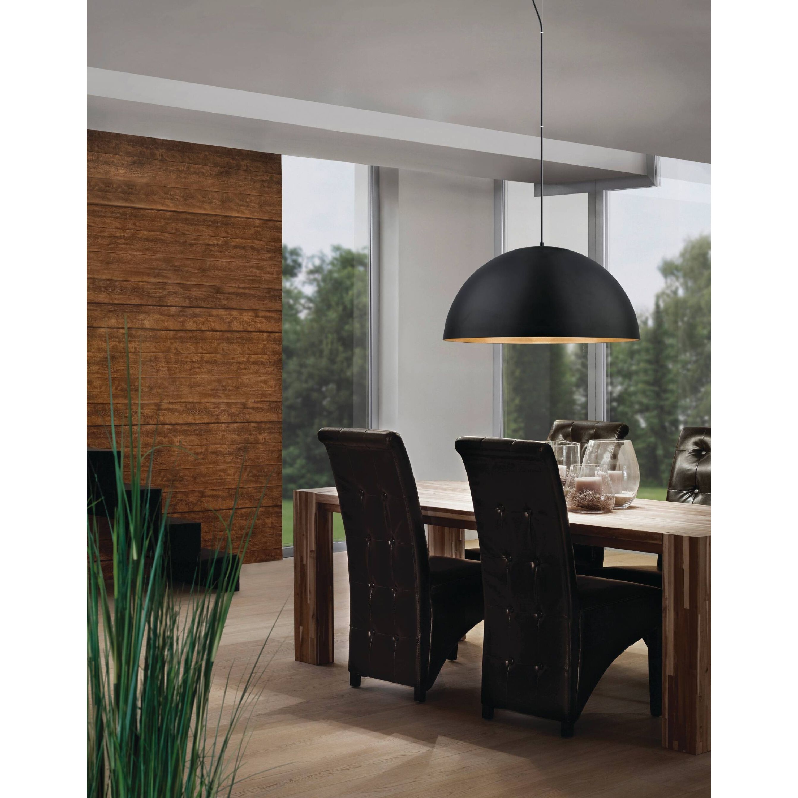 Gaetano LED 31.5 inch Black and Gold Pendant Ceiling Light