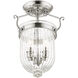 Coventry 3 Light 10 inch Polished Nickel Semi-Flush Mount Ceiling Light