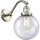 Franklin Restoration Large Beacon 1 Light 8 inch Brushed Satin Nickel Sconce Wall Light in Seedy Glass, Franklin Restoration