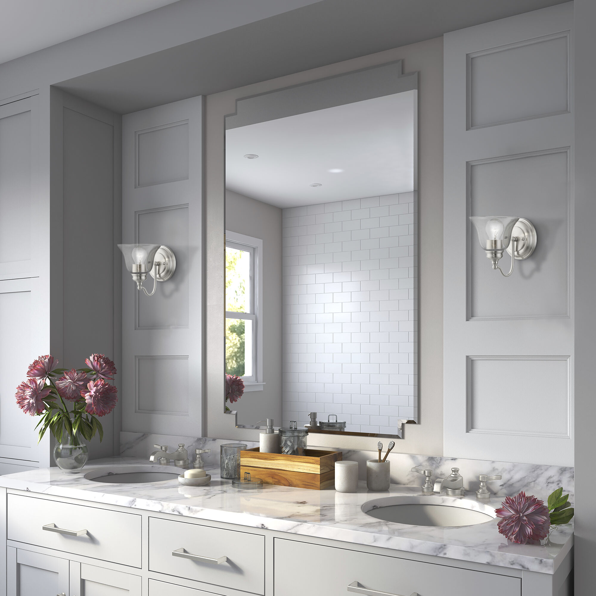 Moreland 1 Light 6 inch Brushed Nickel Vanity Sconce Wall Light