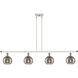 Ballston Rochester 4 Light 48 inch White Polished Chrome Stem Hung Island Light Ceiling Light