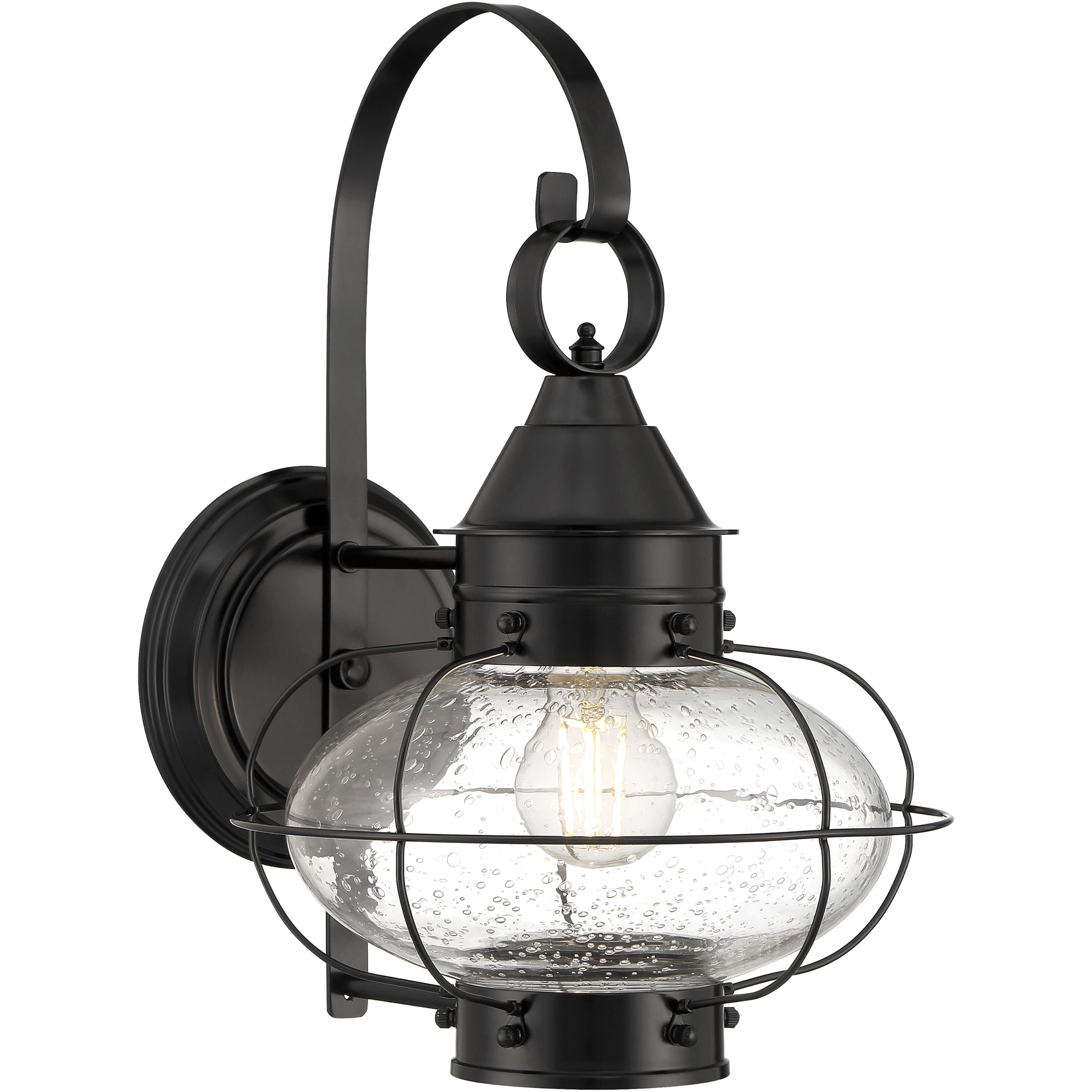 Cottage Onion 1 Light 15.75 inch Black Outdoor Sconce