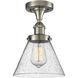 Cone 1 Light 7.75 inch Brushed Satin Nickel Semi-Flush Mount Ceiling Light