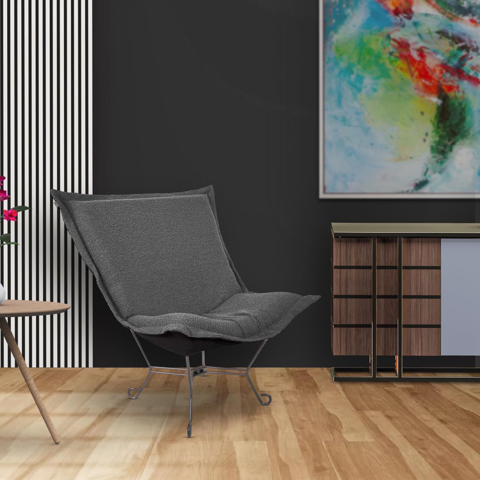 Barbet Charcoal Chair