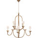 Chapman & Myers Flemish 8 Light 37.75 inch Gilded Iron Chandelier Ceiling Light in Linen, Medium