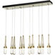 Link 10 Light 44.5 inch Modern Brass Pendant Ceiling Light in Clear with White Threading, Rectangular
