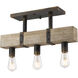 Garrett 3 Light 20.25 inch Antique Black Iron Semi-Flush Mount Ceiling Light