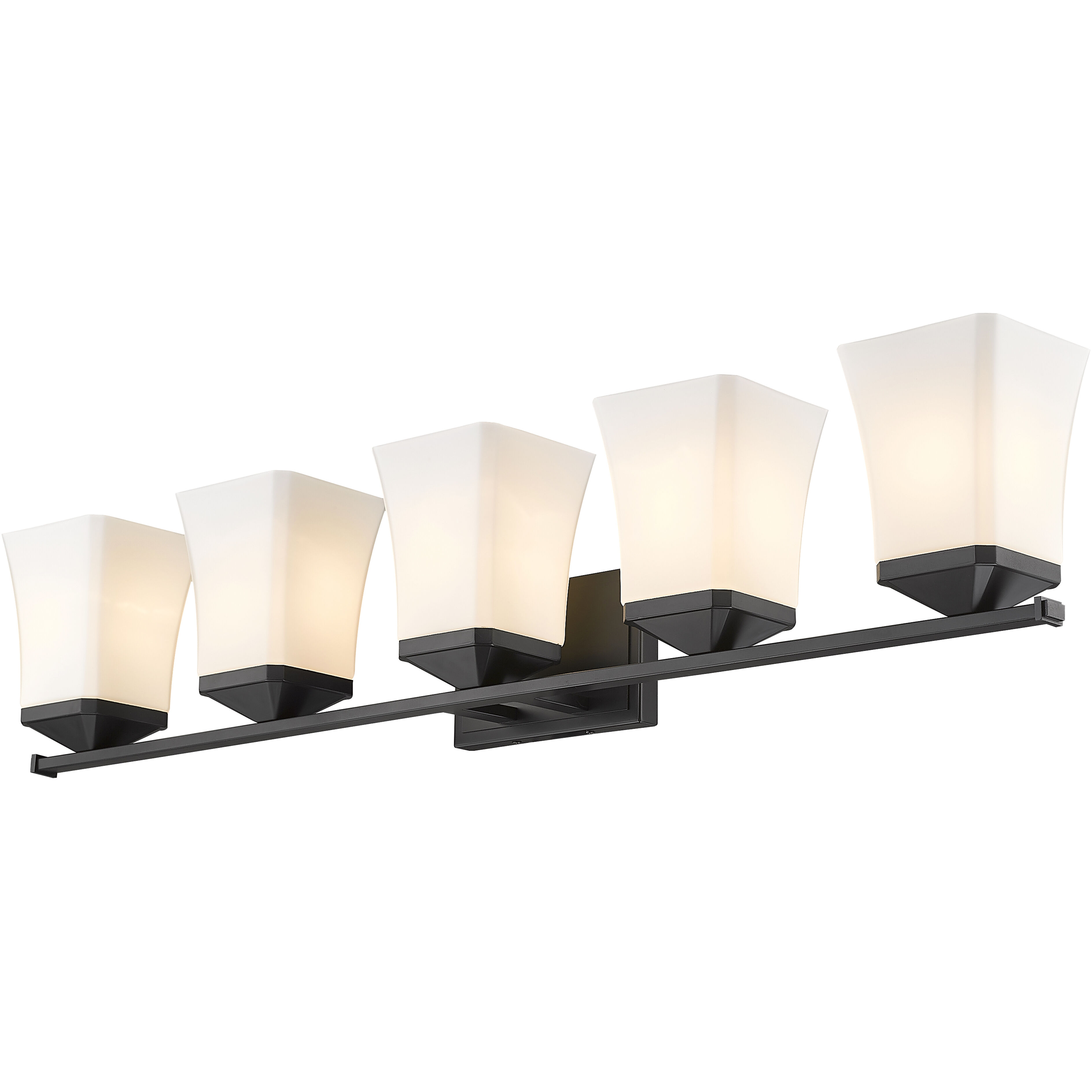 Darcy 5 Light 38 inch Matte Black Vanity Wall Light