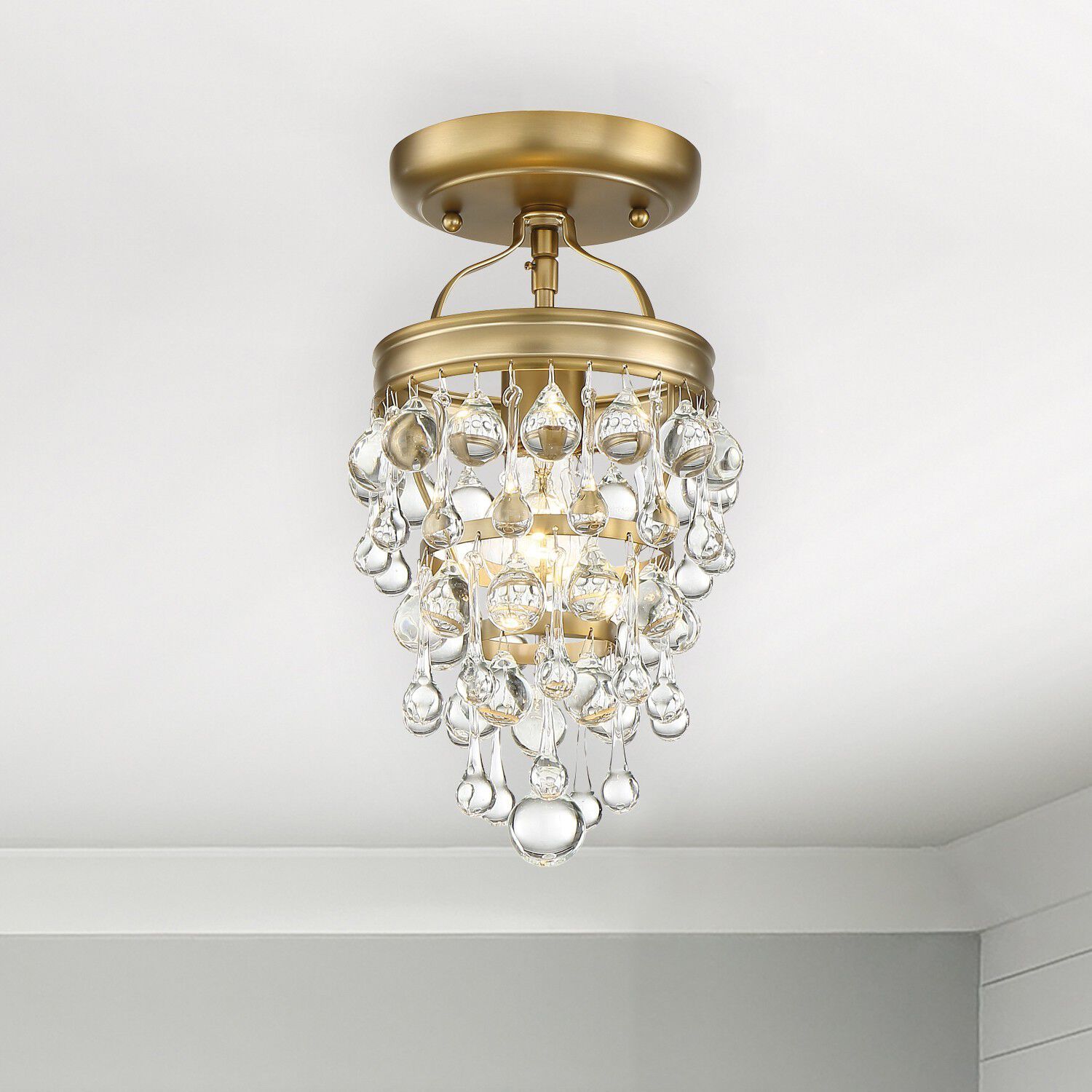 Calypso 1 Light 7.25 inch Vibrant Gold Semi Flush Ceiling Light