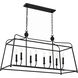 Sylvan 8 Light 42 inch Black Forged Linear Chandelier Ceiling Light