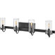 Ryden 30 inch Black Vanity Light Wall Light
