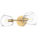 Alora Mood Willow 2 Light 16.75 inch Brushed Gold Wall/Vanity Light Wall Light in Clear Glass