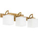 Diamonte 3 Light 22 inch Brushed Brass Vanity Light Wall Light