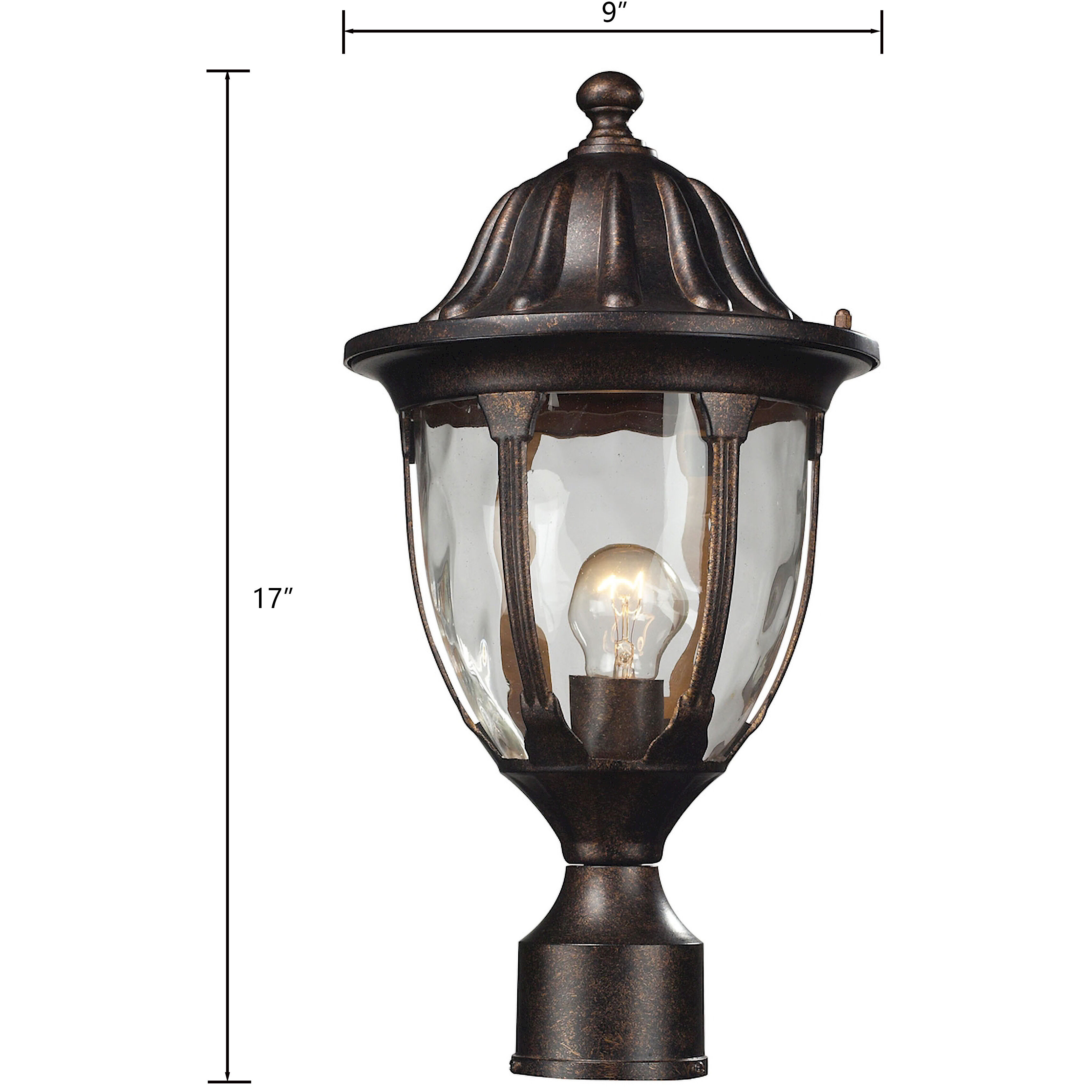 Glendale 1 Light 17 inch Regal Bronze Outdoor Post Light