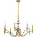Champlain 8 Light 35 inch Warm Brass Chandelier Ceiling Light