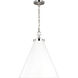 C&M by Chapman & Myers Wellfleet 1 Light 19.5 inch Matte White and Polished Nickel Pendant Ceiling Light in Matte White / Polished Nickel