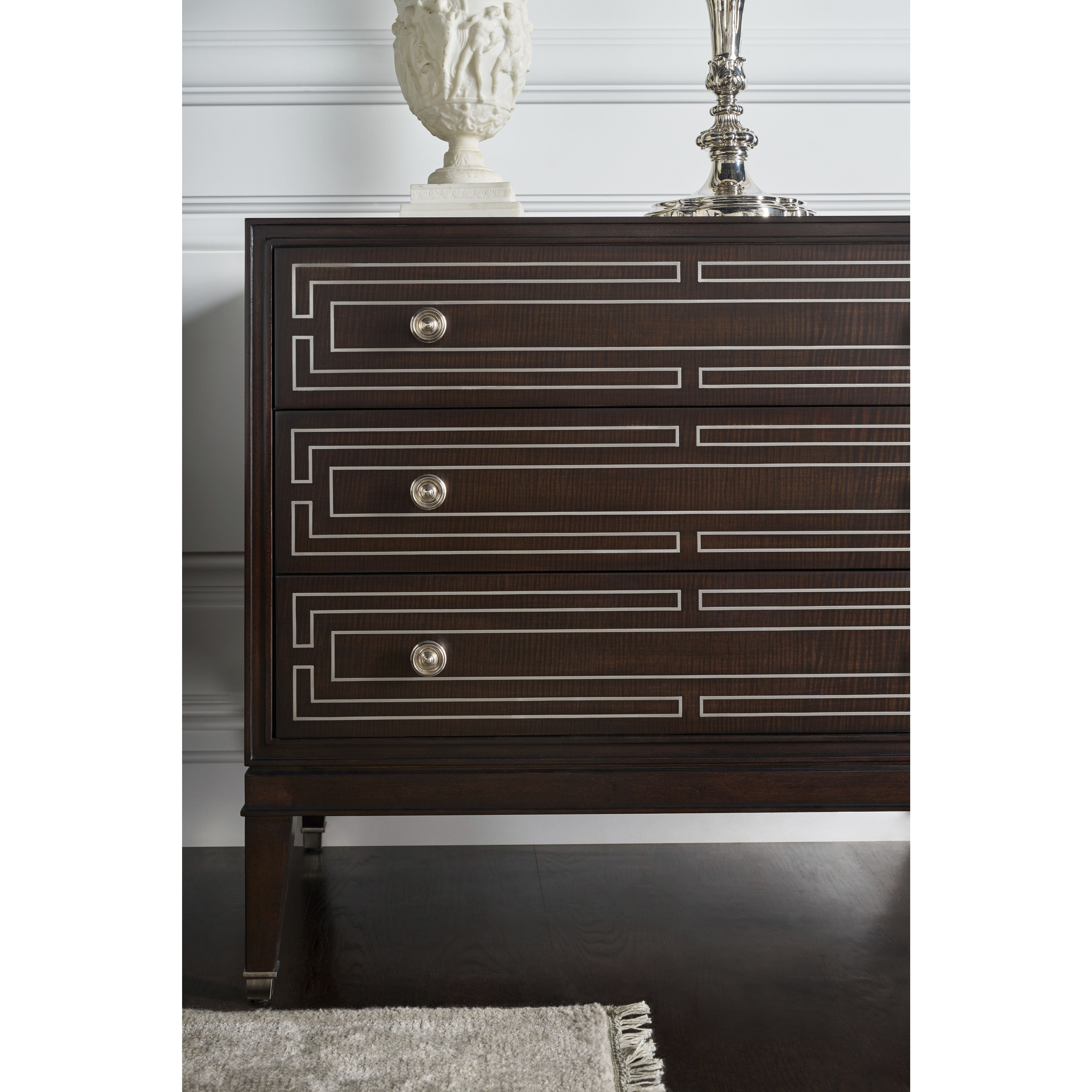 Spencer London 32.25 X 28 inch Fulham Nightstand, Wooden, 3-Drawer