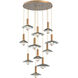 Cirrus LED 43.5 inch Novel Brass Multi-Pendant Ceiling Light in Smoke Granite