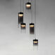 Highball LED 16.5 inch Gunmetal Multi-Light Pendant Ceiling Light in Graduating Smoke