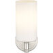 Crown Point Sconce Wall Light in Satin Nickel, Matte White Glass