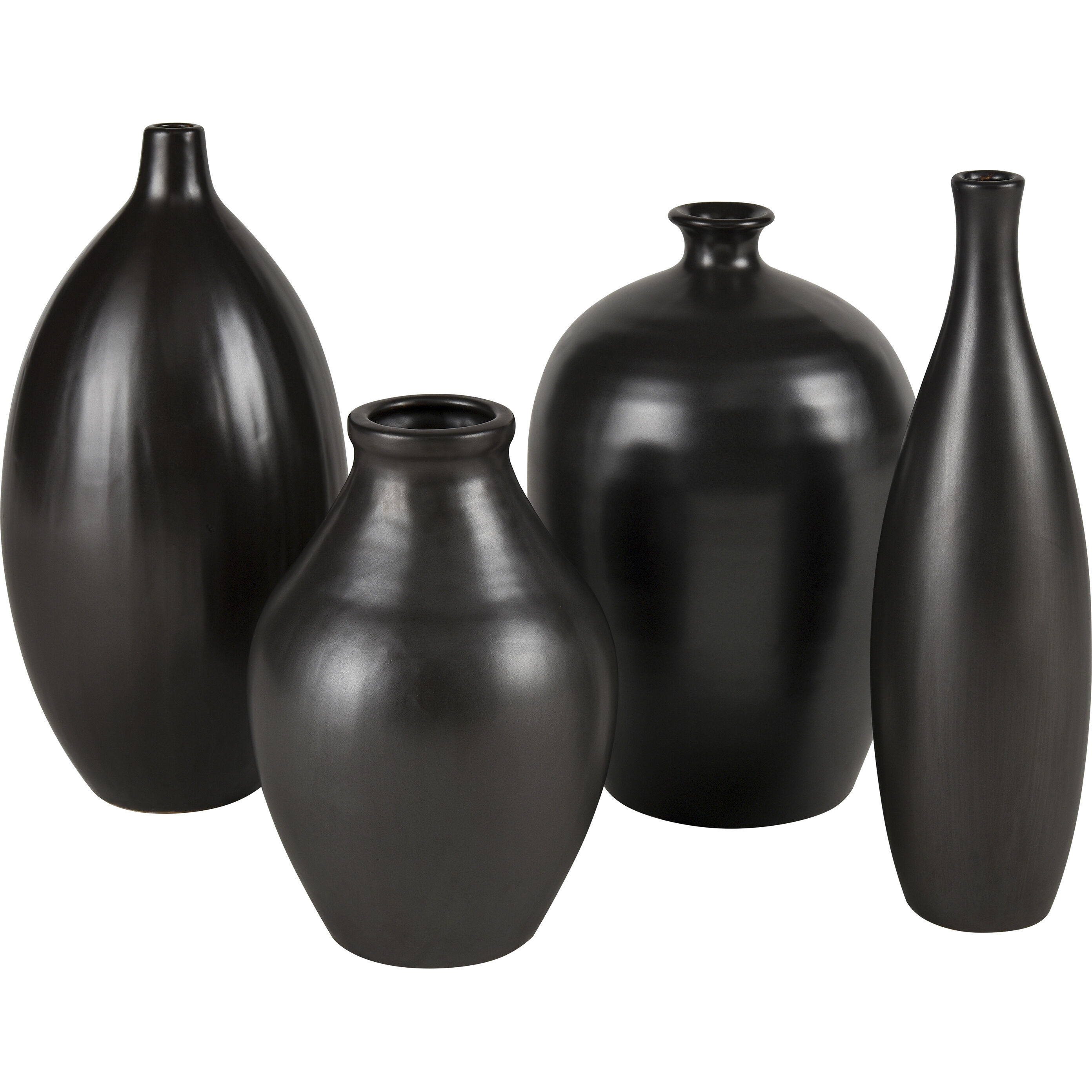 Faye 14 X 4 inch Vase in Black
