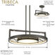 Tribeca LED 20 inch Smoked Iron And Soft Brass Semi Flush And Pendant Ceiling Light