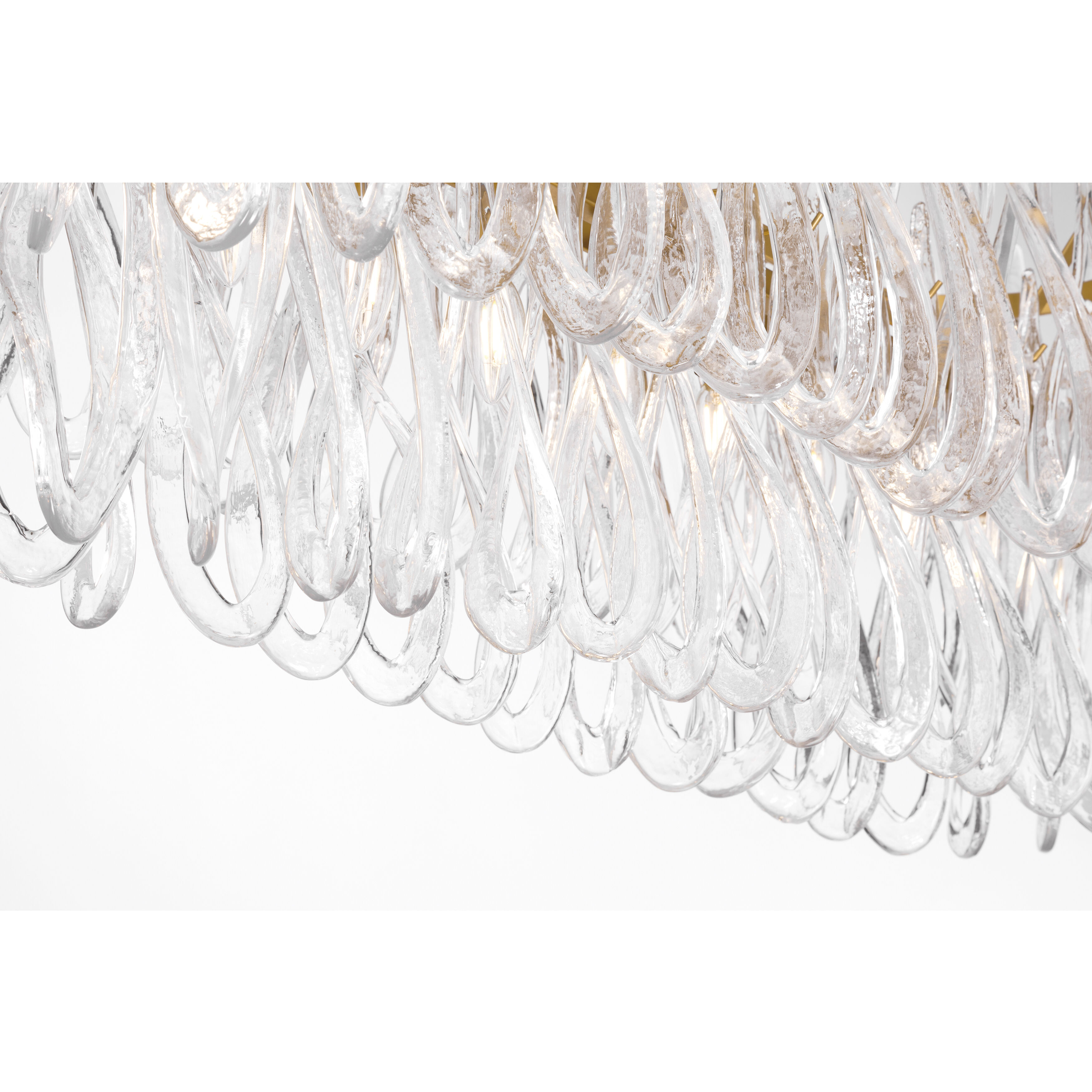 Glassara 8 Light 48 inch Legacy Brass Linear Chandelier Ceiling Light