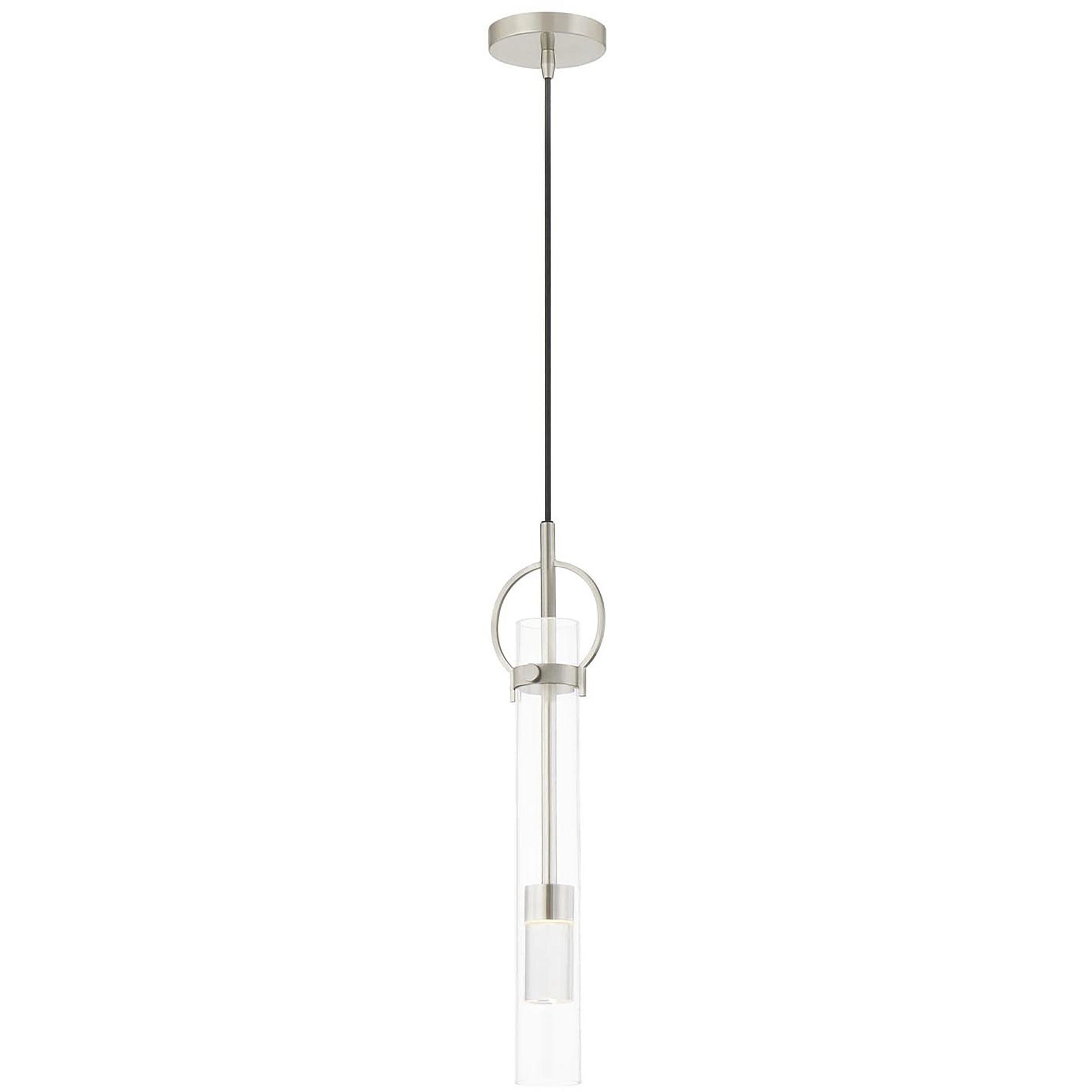 Textile Collection - Chloe Family LED 5 inch Brushed Nickel Pendant Ceiling Light