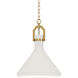 Lumi 1 Light 13 inch Satin Brass Single Pendant Ceiling Light