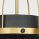 Pruitt 3 Light 21 inch Matte Black and Aged Brass Pendant Ceiling Light