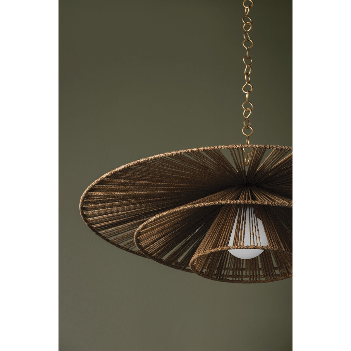Levan 1 Light 36 inch Vintage Gold Leaf Pendant Ceiling Light