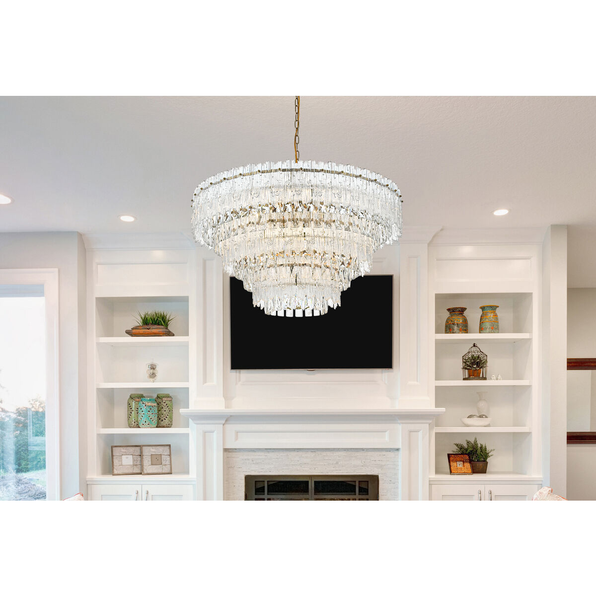 Emilia 10 Light 31 inch Satin Gold Pendant Ceiling Light