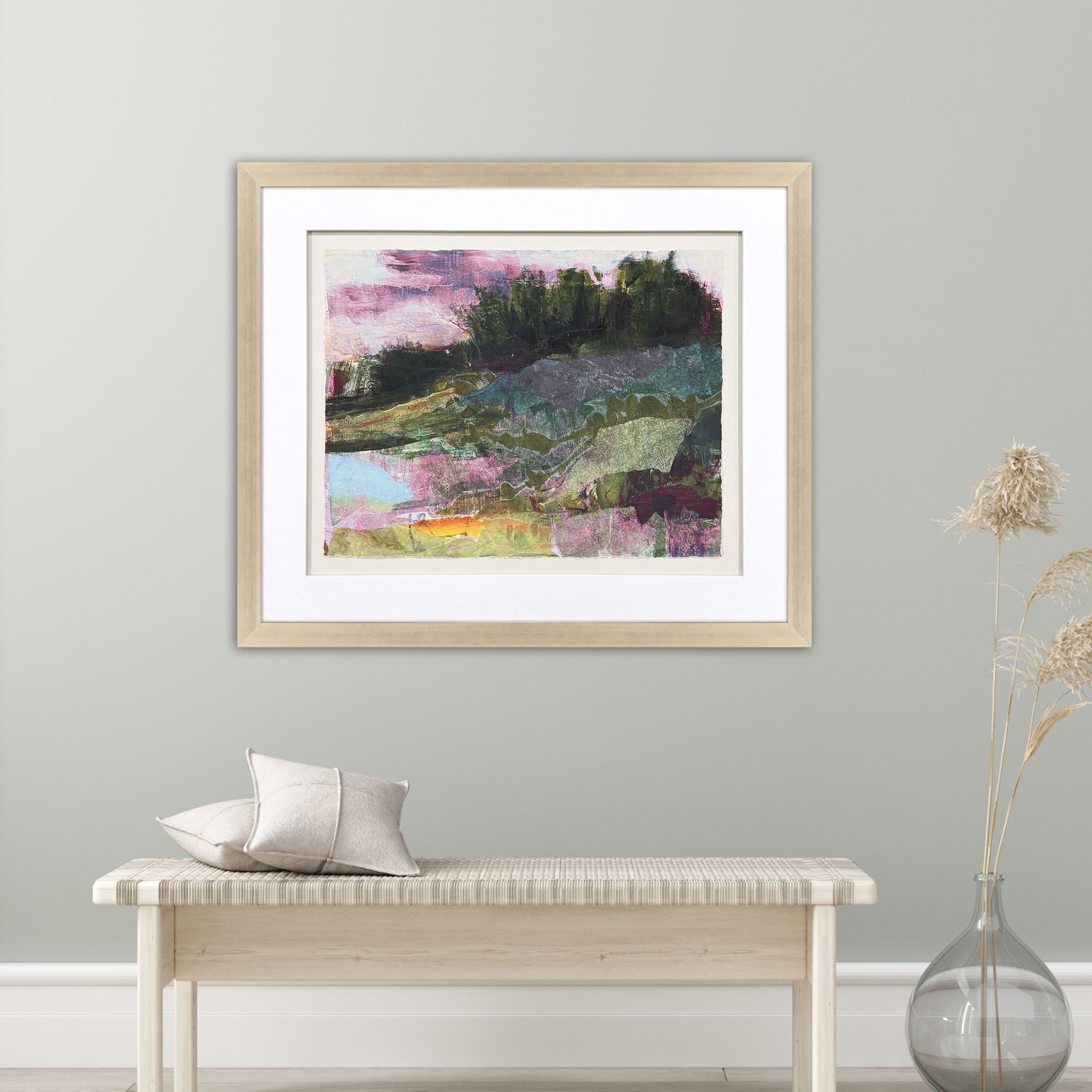 Wilderness Green and Purple and Pink and Multi Framed Art