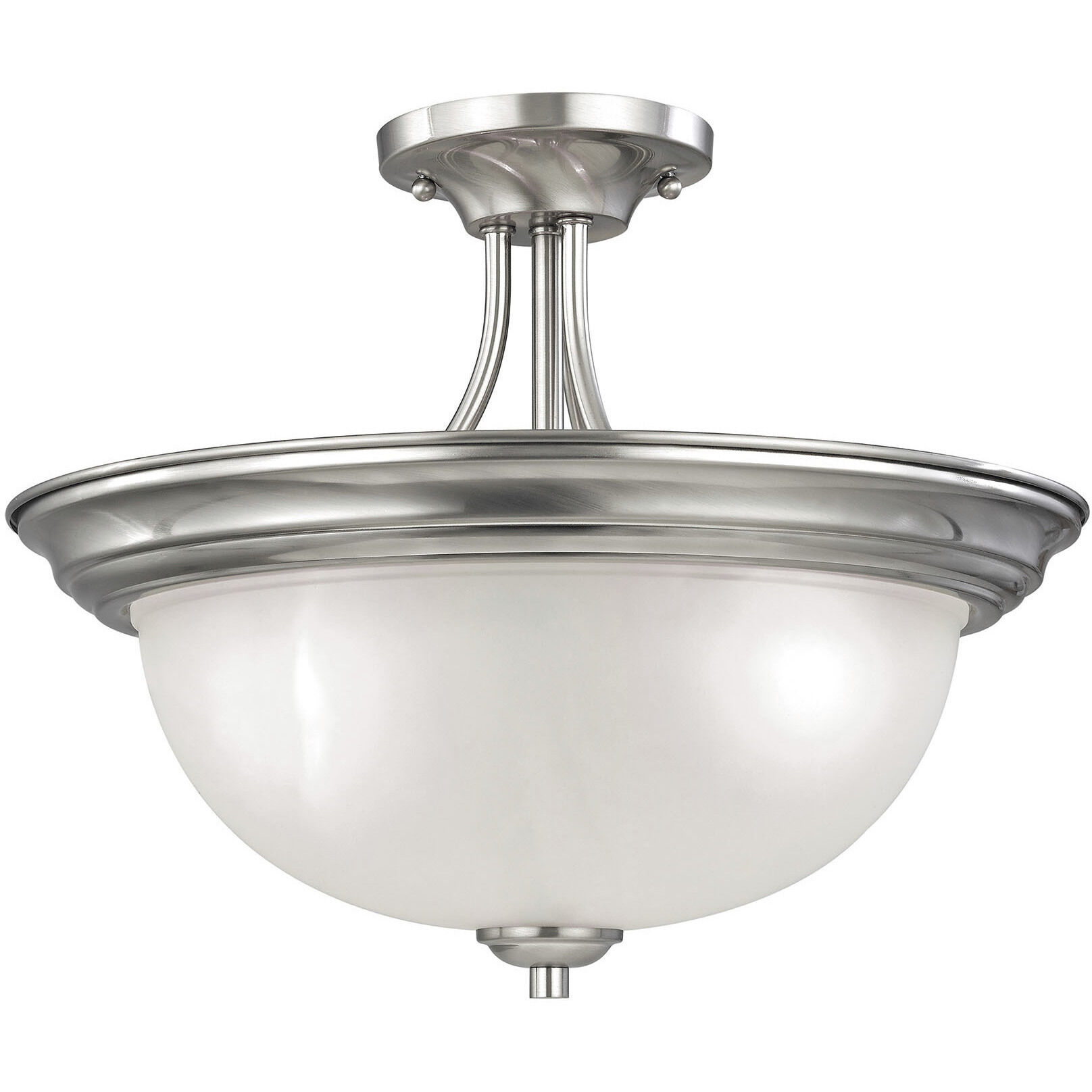 Bristol Lane 3 Light 16 inch Brushed Nickel Semi Flush Mount Ceiling Light