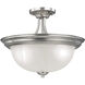 Bristol Lane 3 Light 16 inch Brushed Nickel Semi Flush Mount Ceiling Light