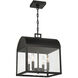 Sawyer 4 Light 12 inch Satin Black Outdoor Pendant