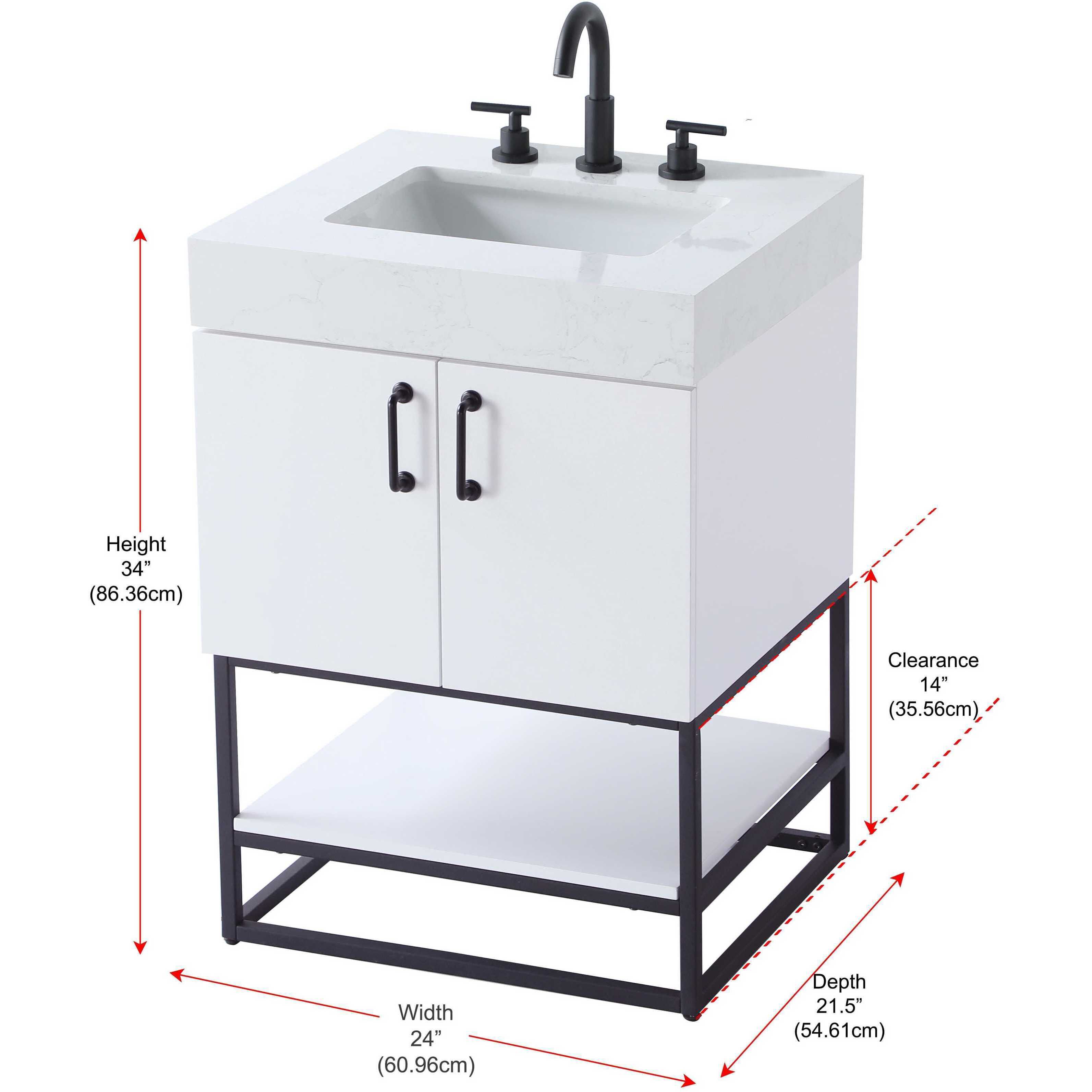 Caroline 24 X 34 inch White Bathroom Vanity Cabinet
