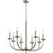 Kennewick 8 Light 27 inch Brushed Nickel Chandelier 1 Tier Medium Ceiling Light