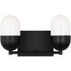 Drew & Jonathan Scott Foster 2 Light 12.63 inch Midnight Black Vanity Light Wall Light