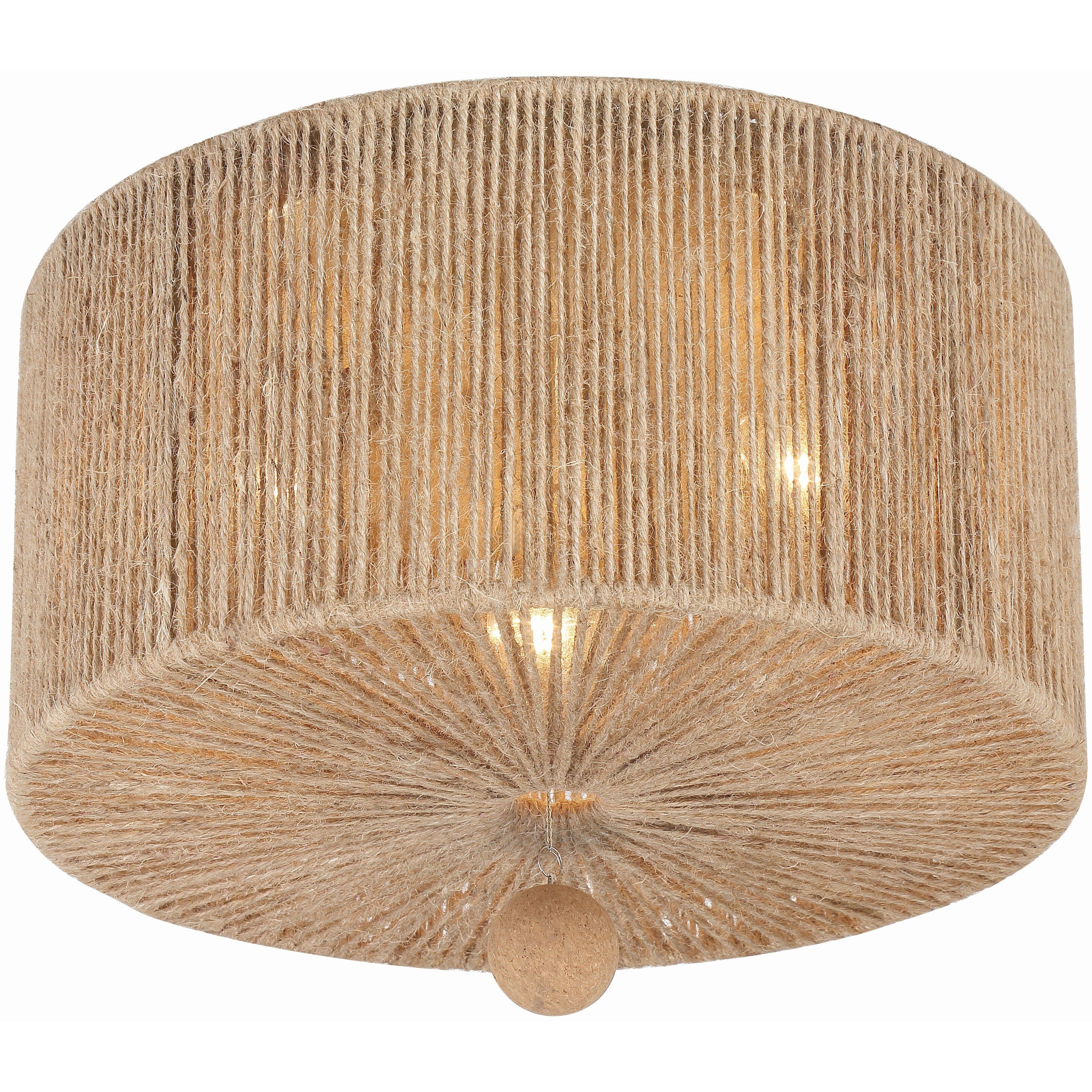 Jessa 3 Light 16 inch Burnished Silver Flush Ceiling Light