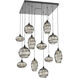 Misto 12 Light Matte Black Chandelier Ceiling Light, Square Multi-Port