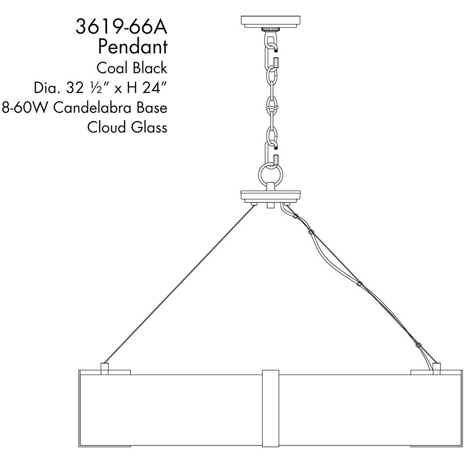 Cloud Break 8 Light 32.5 inch Coal Pendant Ceiling Light