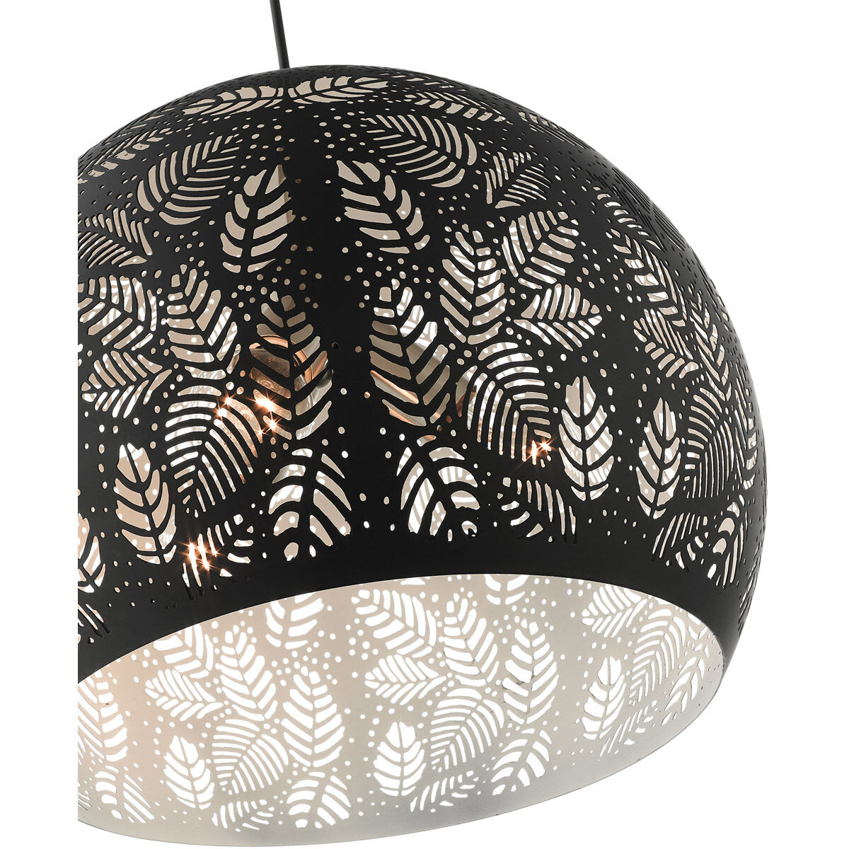 Chantily 3 Light 15.75 inch Black with Brushed Nickel Accents Pendant Ceiling Light