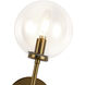 Alora Mood Cassia 1 Light 6 inch Aged Gold Wall/Vanity Light Wall Light in Clear Glass