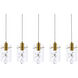 Hana 5 Light 36 inch Gold Linear Pendant Ceiling Light
