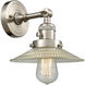 Franklin Restoration Halophane 1 Light 9 inch Brushed Satin Nickel Sconce Wall Light in Clear Halophane Glass, Franklin Restoration