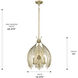 Cay Pendant Ceiling Light in Vintage Fired Gold