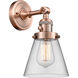 Franklin Restoration Small Cone LED 6 inch Antique Copper Sconce Wall Light, Franklin Restoration