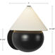 Alora Mood Rowan 7 inch Matte Black and White Linen Wall Sconce Wall Light