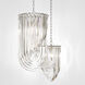 Murano 4 Light 13.78 inch Clear Acrylic with Nickel Chandelier Ceiling Light